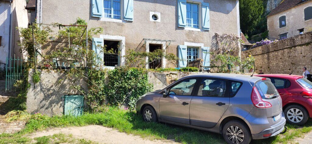 Niveau d'eau sur une maison à Angles-sur-l'Anglin