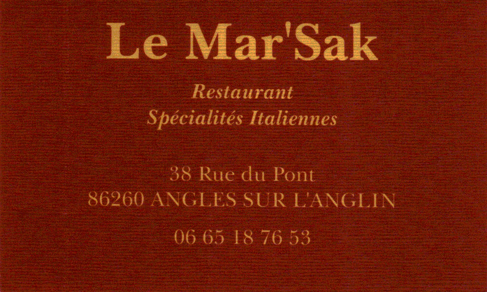 Carte de visite restaurant le Mar'Sak
