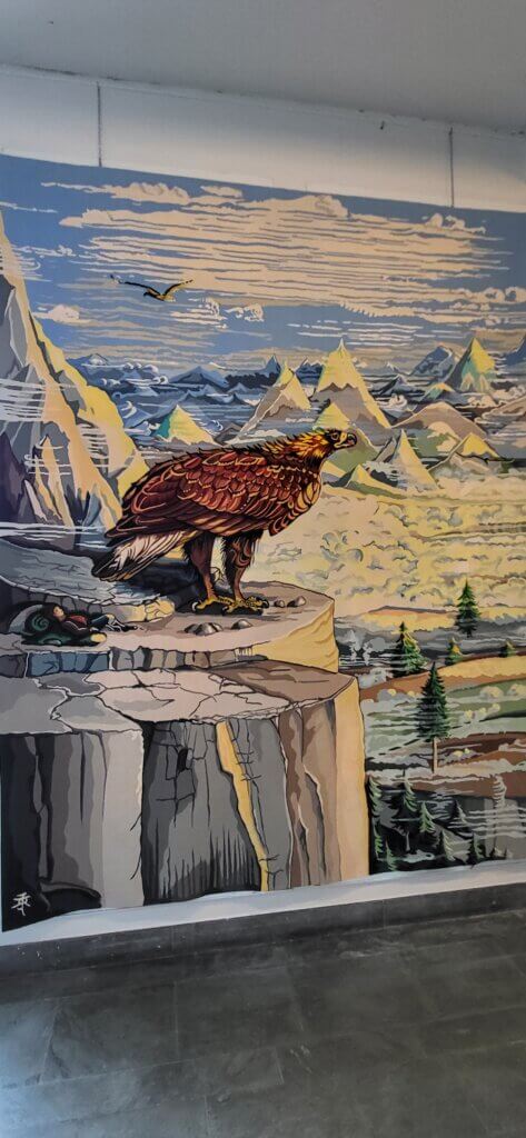 Tapisserie aigle sur montagne avec Bilbo