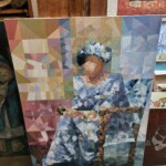 Peinture femme pixelisée- Atelier Carrasco